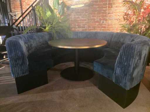  3-teiliges Cord-Restaurant-Restaurant-Set mit rundem Tisch 