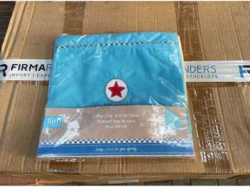 Partij Lief wieglaken blauw/wit - 2 stuks (60x)