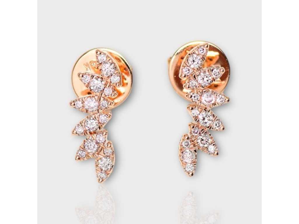 Boucle d’oreille design de luxe très rare diamant rose naturel 0,33 carat