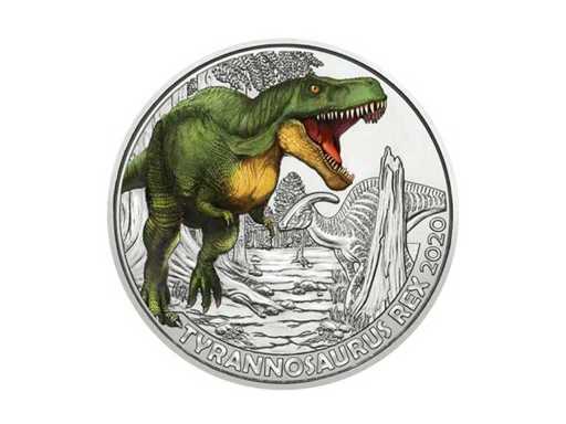 Österreich 3 Euro 2020 Tyrannosaurus Rex Dino-Taler handgehoben
