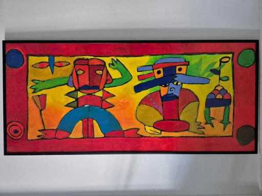 Simon et Bruno - Acrylique sur panneau - 90 x 200 cm.