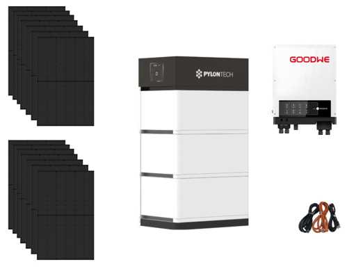 Jinko – Set mit 14 Solarpanels (440 wp) – Hybridwechselrichter – 10,65 kWh Batterie