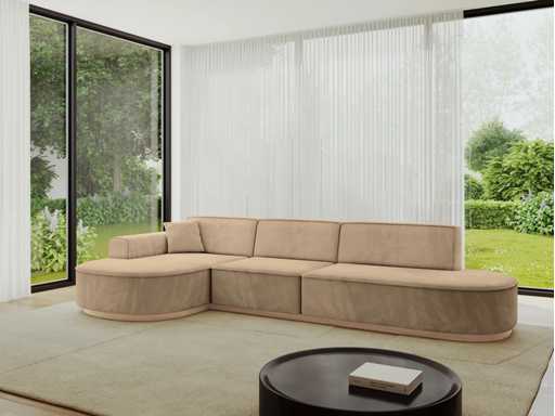 Left corner sofa - beige velvet