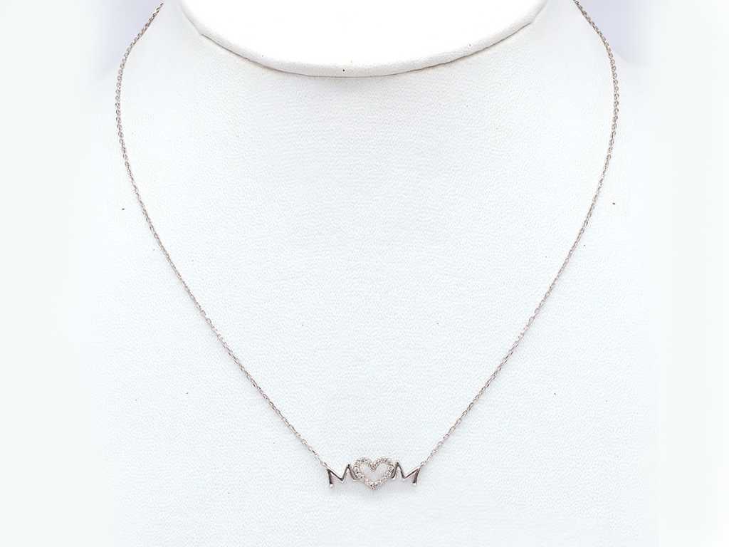 18 KT White gold Necklace with Pendant with Natural Diamonds