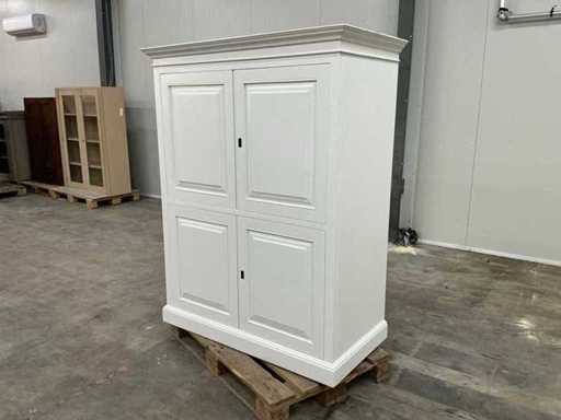 Weiß-Eichen-Aufbewahrungsschrank 165,5x129,5x65cm