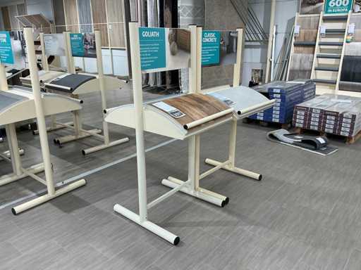 Shelf with vinyl samples (7x)