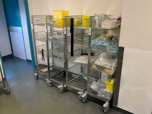 Set van 4 RVS trolleys