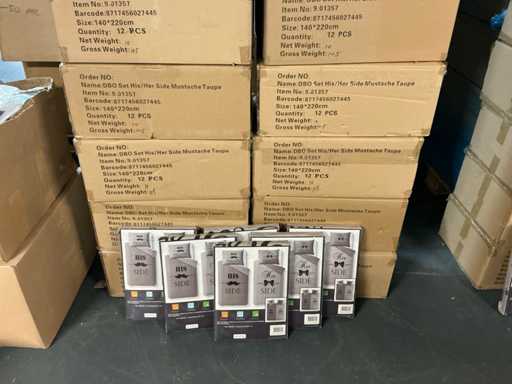 Partij dekbedovertrek sets His/Her side mustache taupe (202x)