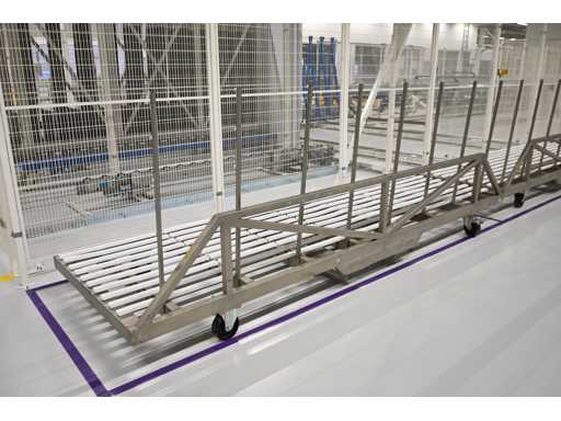 2018 Masévon OCC, 10-częściowy szklany wózek transportowy ze stali nierdzewnej