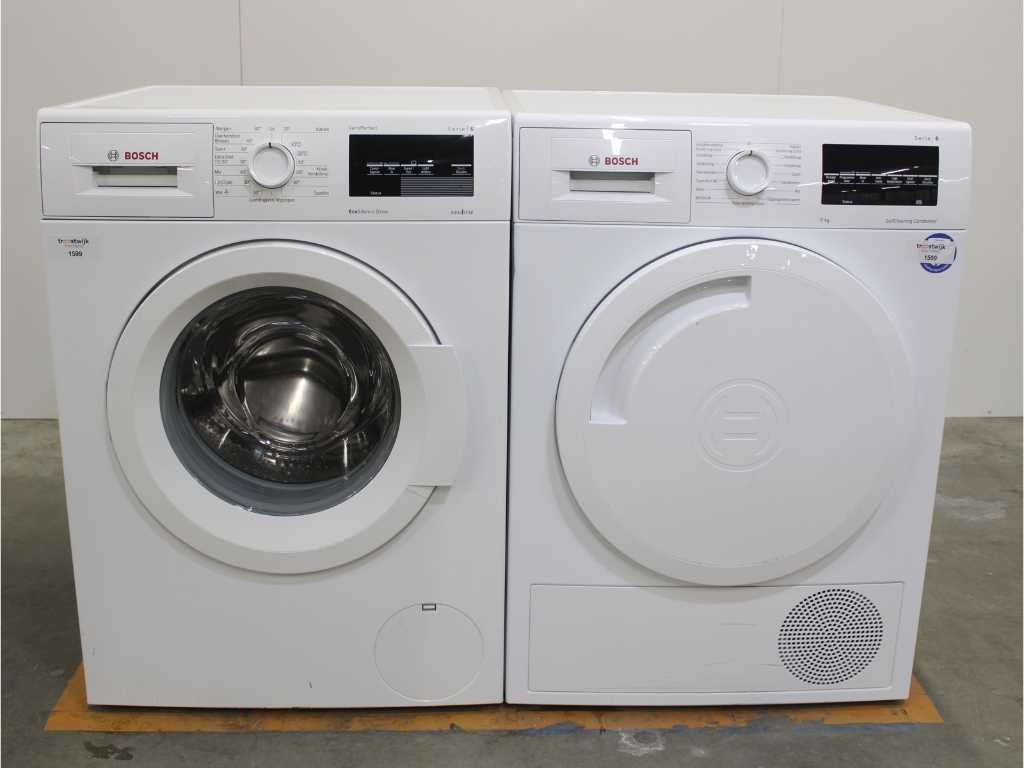 Washer and online condenser dryer