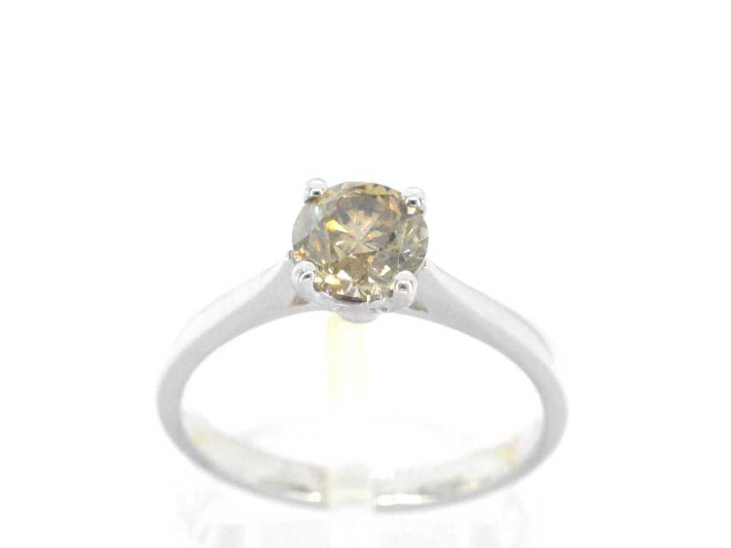 Gouden solitair ring met diamant