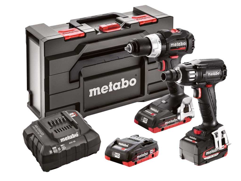 Metabo - SB 18 LT BL SE e SSD 18 LTX 400 BL SE - set combinato a batteria trapano a percussione e avvitatore a impulsi