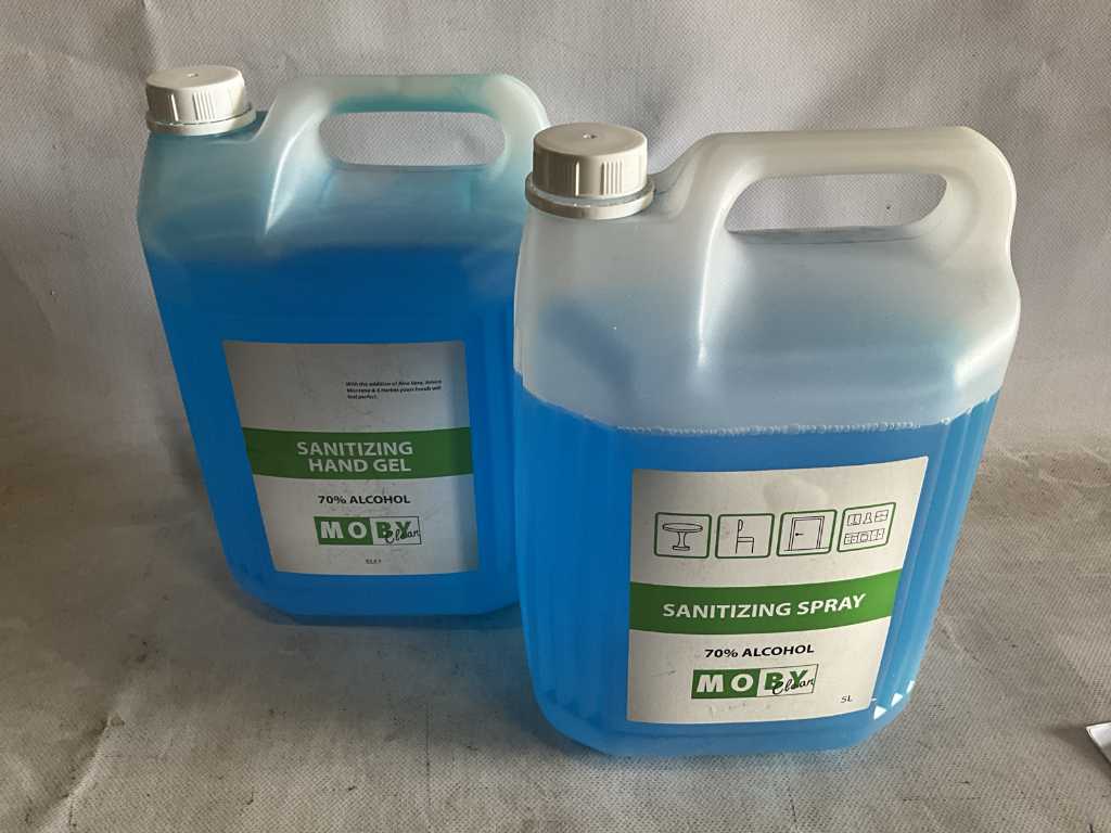 Moby Spray / gel désinfectant 5L (4x)