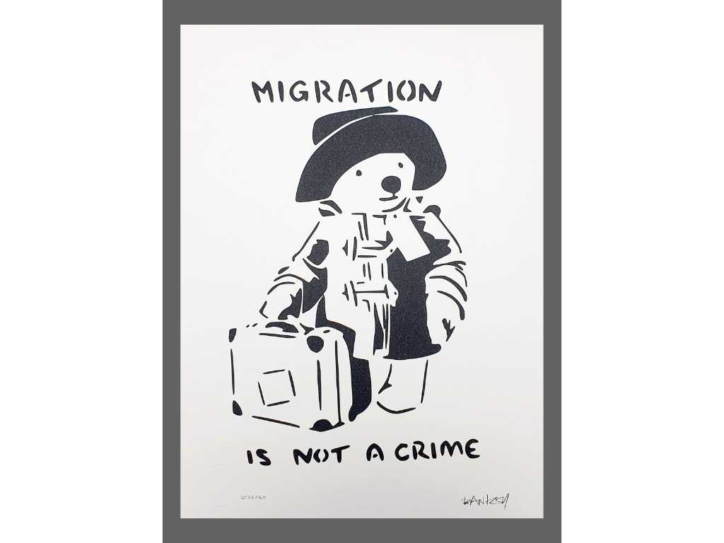Banksy - Migratie is geen misdaad - Lithografie