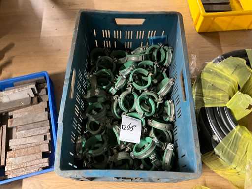Partij pijpklemmen met rubber inlage
