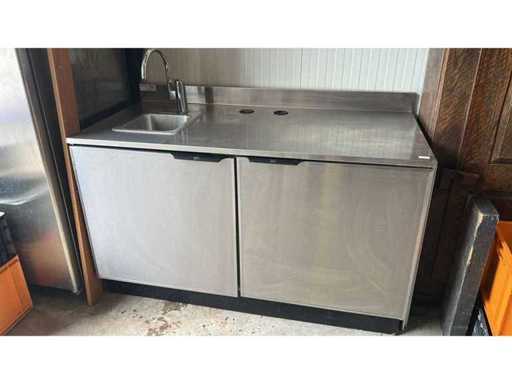 Meble ze stali nierdzewnej z zlewem 153 cm