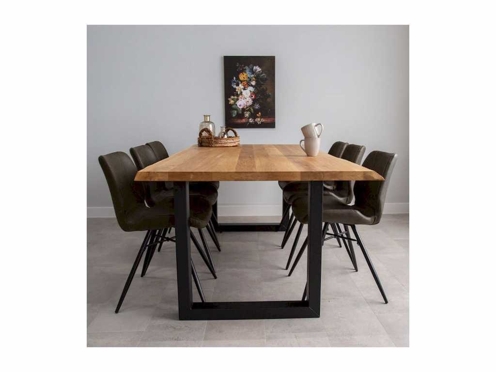 Rustiek eikenhouten tafelblad, afm 2200 x 1000 x 40mm