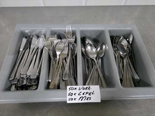 Ensemble de couverts couteau, cuillère et fourchette (50x)