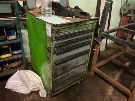 Mobiele metalen ladenkast (2x)