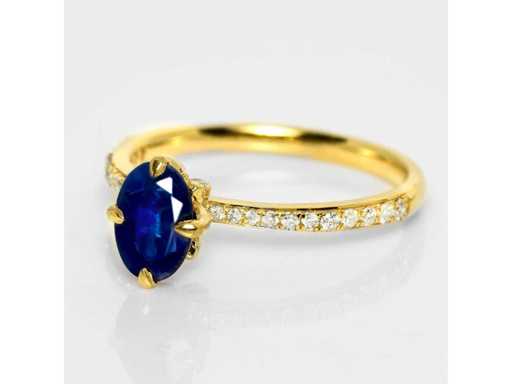 Anello in oro giallo 18 carati con 1.33 ct diamante