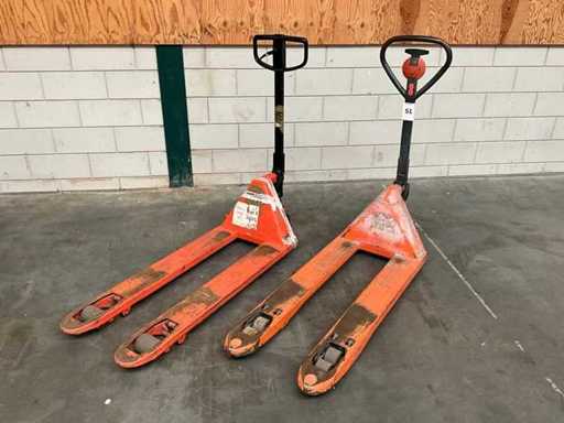 Camion à palette hydraulique manuelle (2x)