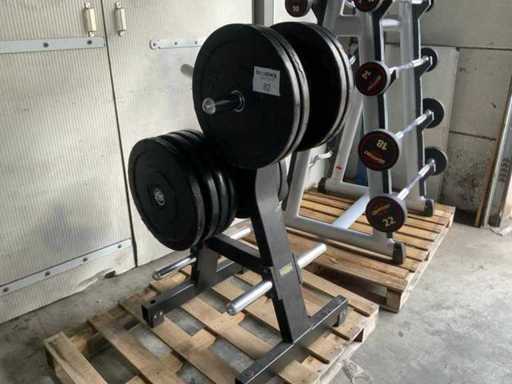onbekend bumperplates met technogym rek 10x20kg Krachtstation