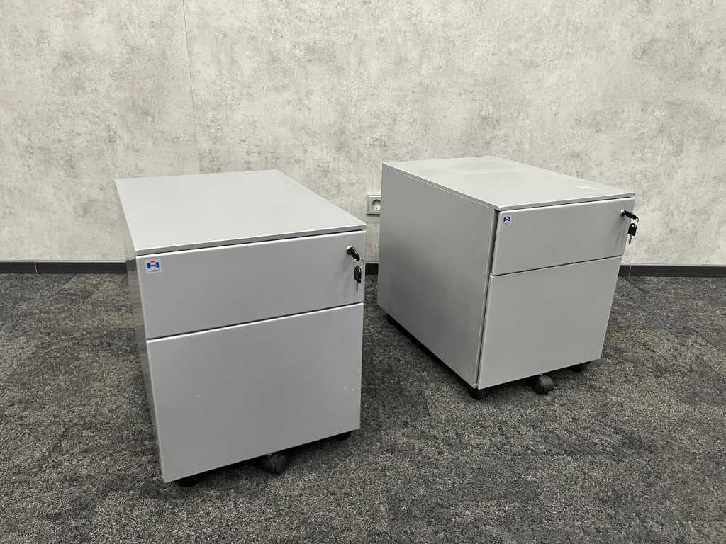 Mobile steel drawer unit with key (2x)