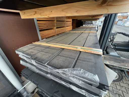 Douglas interchangeable rebate/half-timber rebate black coated 4000x190x18mm (50x)