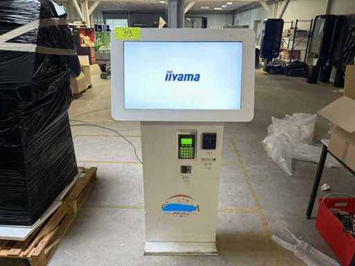 Iiyama Prolite - TF3215MC-B1 - Set complete kiosken met nieuwe touchscreens + POS-terminal + creditcard + contactloze POS + ontvangstprinter + NC-lezer + interne pc + USB-poort (2x)