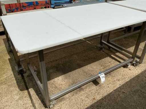 Table de découpe mobile en acier inoxydable