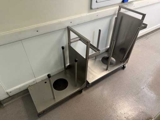 Wózek transportowy do woka ze stali nierdzewnej (2x)