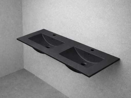 Elberti - Mat zwart wastafel 120 cm