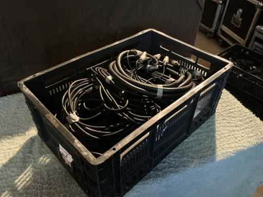 XLR Audio cables in crate