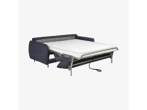 2-seater sofa bed - Sleeping 140 cm - High resilience foam mattress 14 cm - Lipari fabric Denim blue