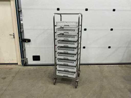 Dishwasher racks shelf trolley