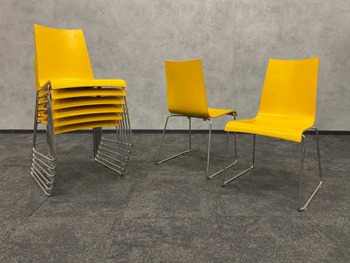 8x van der Sluis - chaise de cantine gigogne