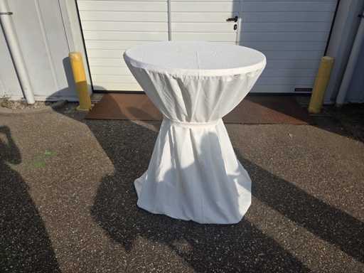 1x spódnica stołu stojącego biała z luźną kokardą