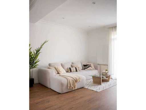 Dom Kave - sofa 4-osobowa Blok beżowy z szezlongiem po lewej stronie 330 cm - Zestaw sof