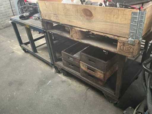 Mobiele werkplaats tafels (2x)