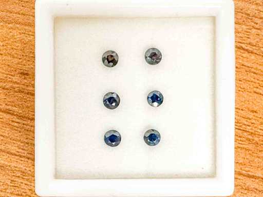 Saphirs ronds au total de 1,45 carat