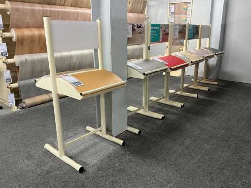 Store rack with vinyl samples (8x)