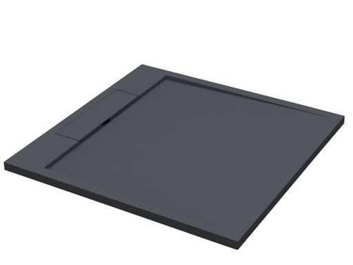 Tava de duș 90x90x3,5 cm Solid Surface Matte Black