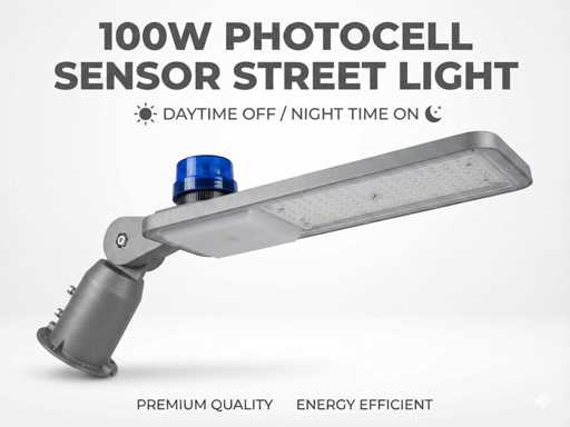  100W 5000K Straatverlichting fotocel sensor waterdicht (8x)