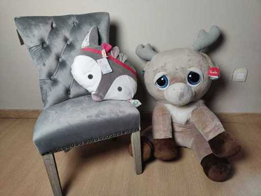 Chaise haute - Grand jouet en peluche - Coussin décoratif renard