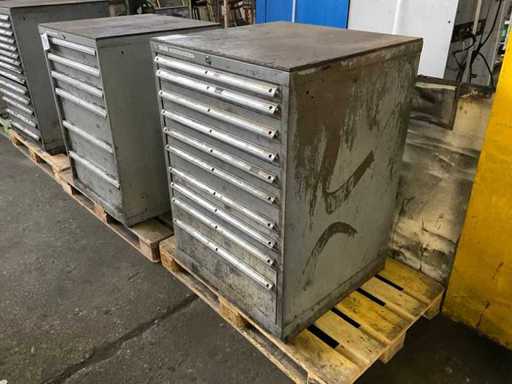 Metal drawer unit with contents