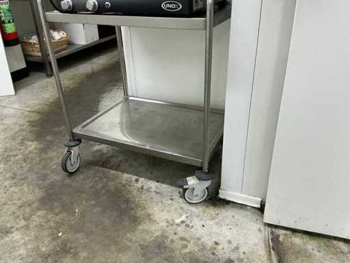 Stainless steel serving trolley