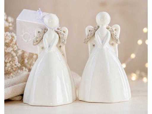Conjunto de 48 figuritas decorativas de ángeles – Altura 10 cm