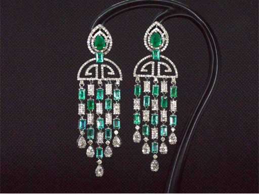 Cercei speciali cu pietre prețioase naturale și diamante