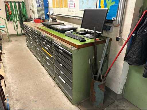 Inhoud van opslagruimtes voor onderhoudsonderdelen