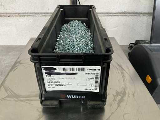 Würth 7.17 kg Schroef verzonken lenskop M3 x 20 in stapelbare bak